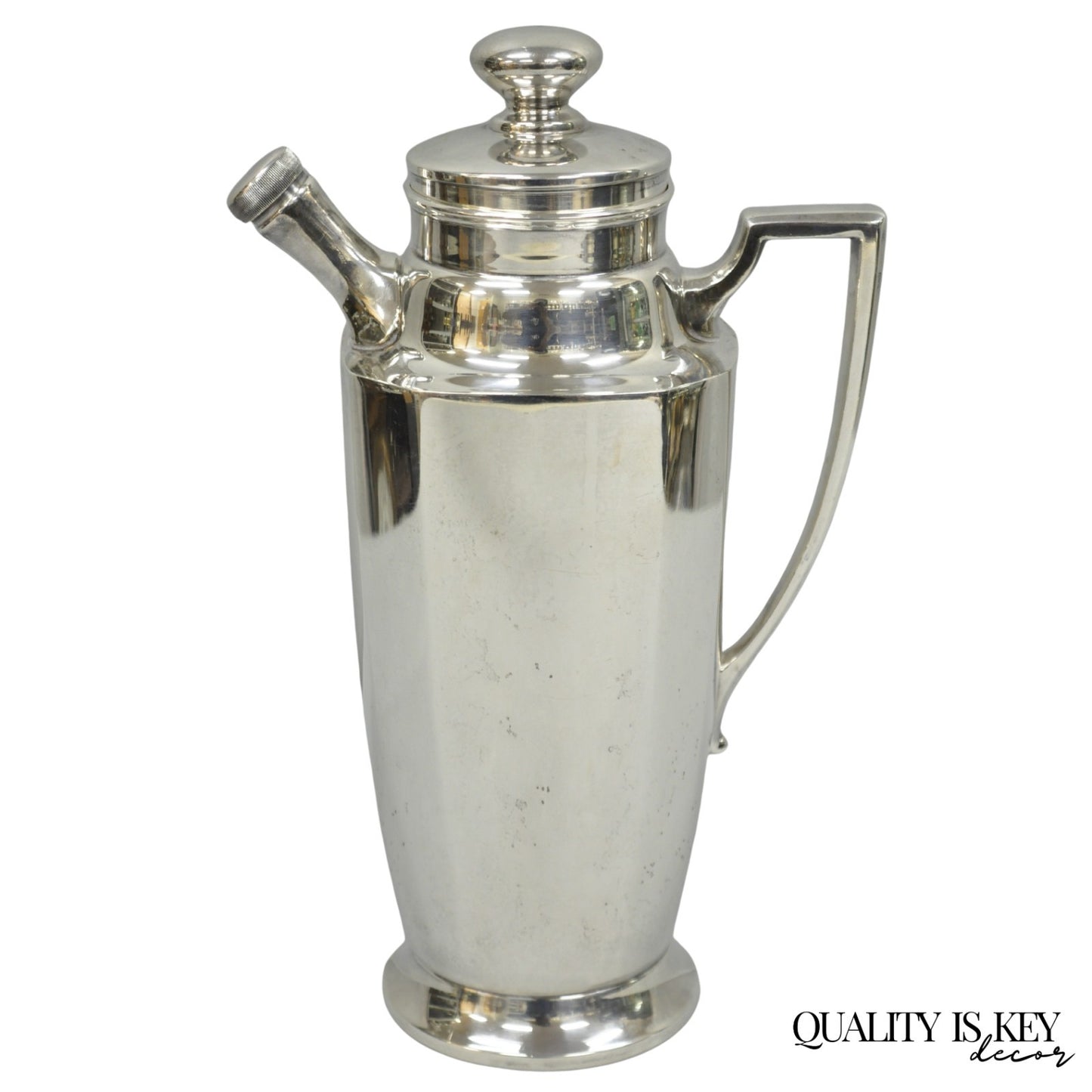 Vintage Bailey Banks & Biddle Art Deco Silver Plated Martini Cocktail Shaker