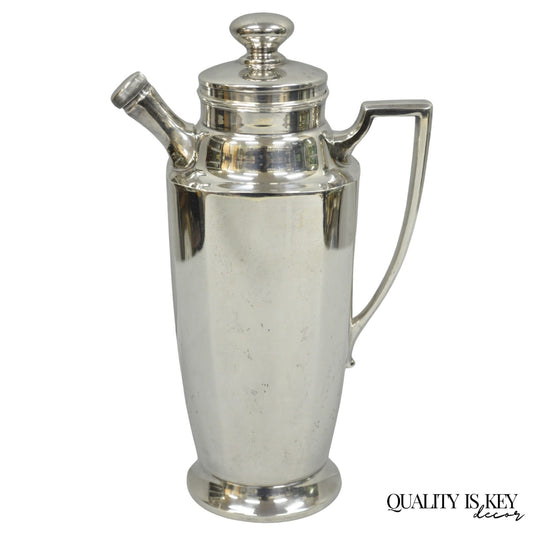 Vintage Bailey Banks & Biddle Art Deco Silver Plated Martini Cocktail Shaker