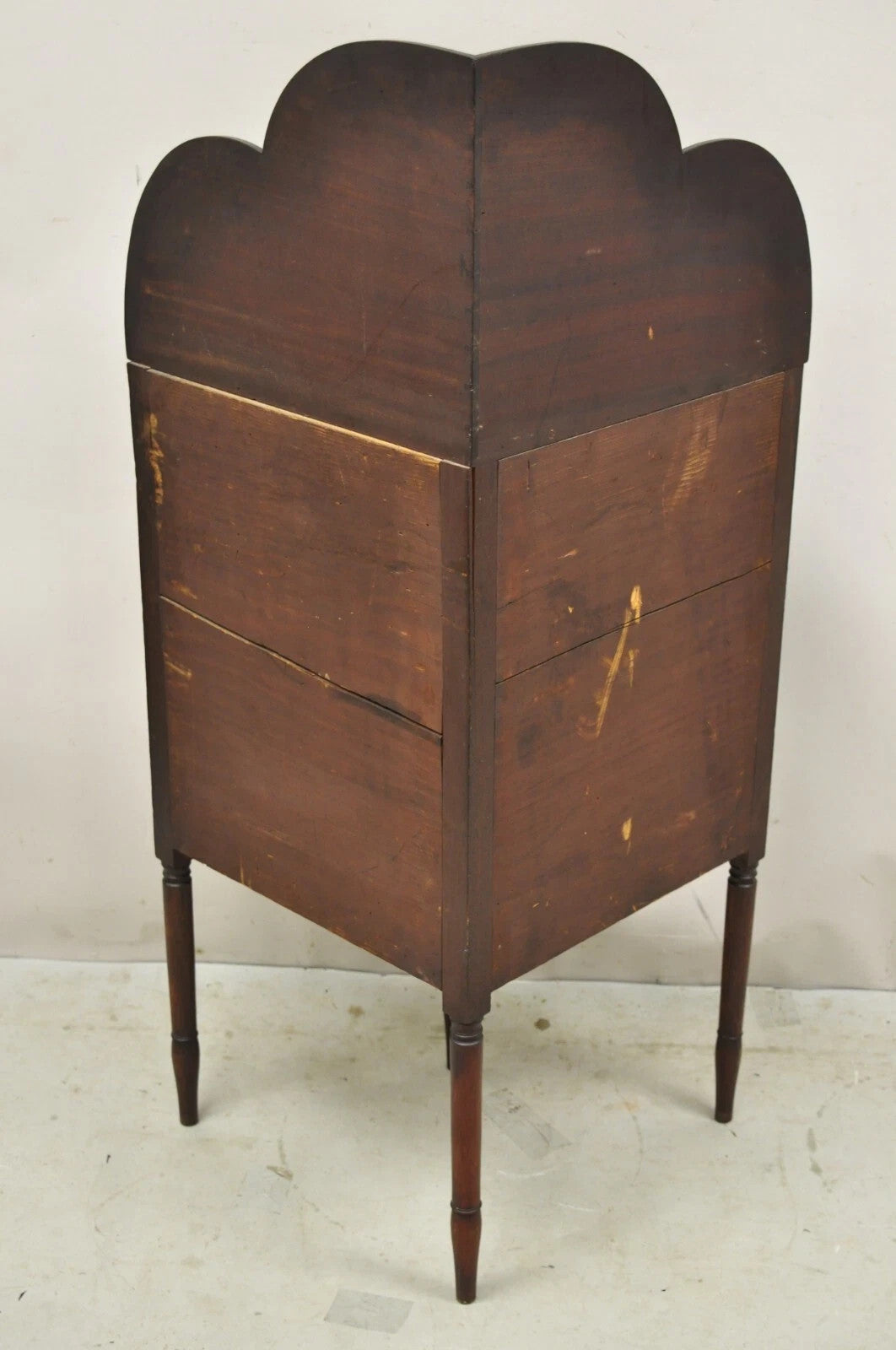 Antique Georgian Mahogany Bathroom Corner Washstand Sink Side Table with Drawer