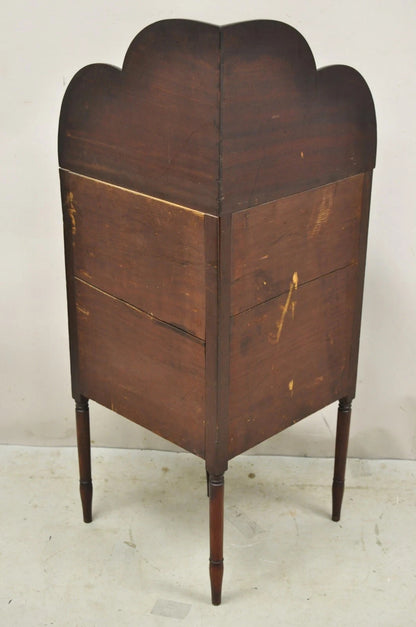 Antique Georgian Mahogany Bathroom Corner Washstand Sink Side Table with Drawer