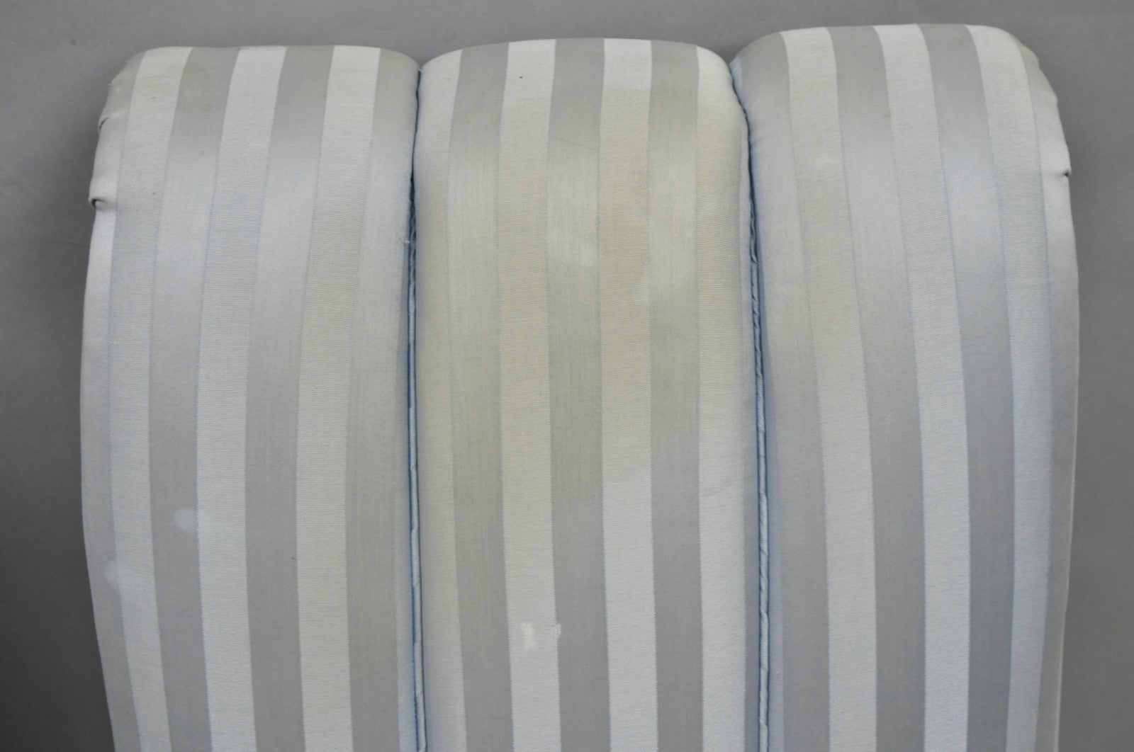 French Hollywood Regency Carved Walnut Rolled Back Slipper Lounge Chair - a Pair