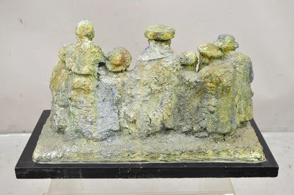 "Tashlich" by Samuel M Segal Judaism Vintage Brutalist Green Plaster Sculpture