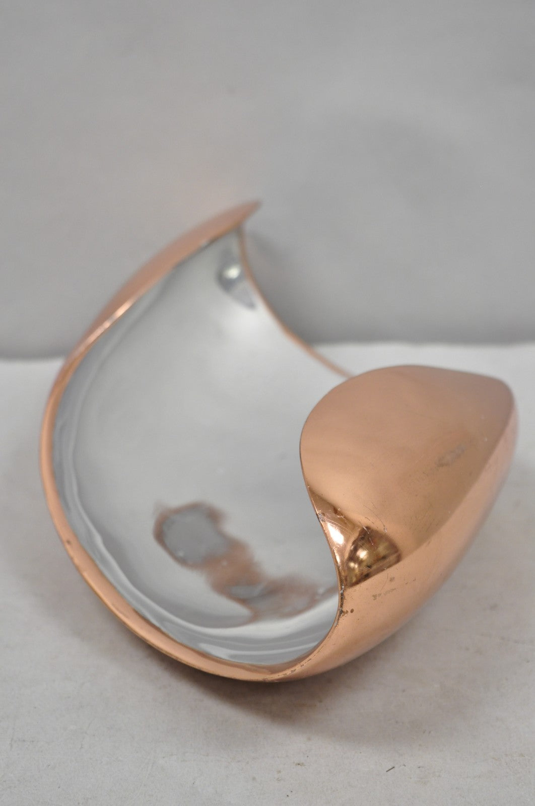 Nambe MT0546 Karim Rashid Modernist Mixed Metal Copper Snail Scroll Tray Bowl