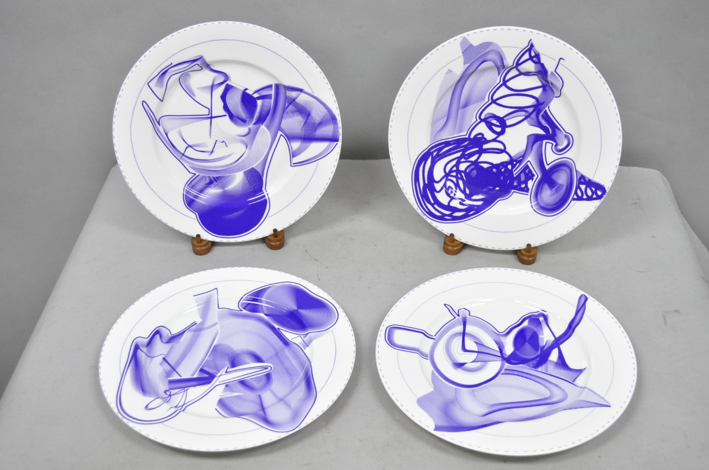 Frank Stella David Mirvish Designs Vortex Engravings 5-8 Indigo Plate - Set of 4