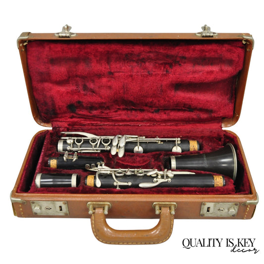 Vintage Caravelle Clarinet Musical Instrument With Original Case