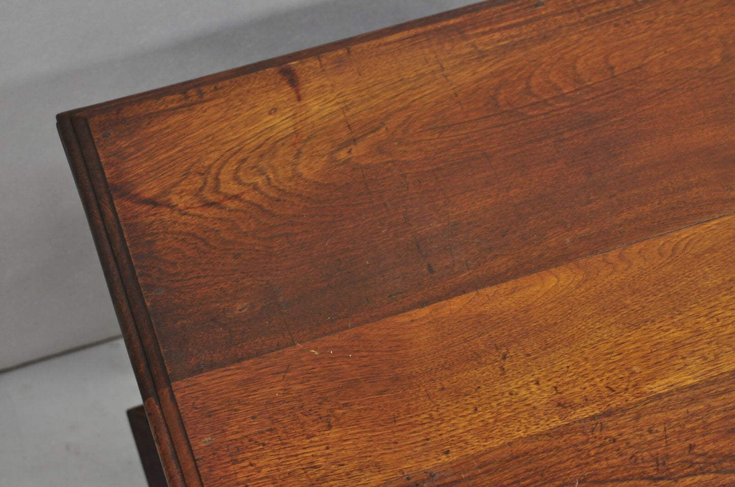 Antique John Clark Walnut 6 Drawer Sewing Spool Cabinet w Reverse Painted Glass