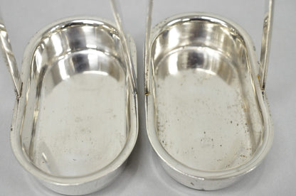 Vintage Modern Silver Plated Dinner Oil Caddy & (10) Toast Bread Racks - 12 Pcs