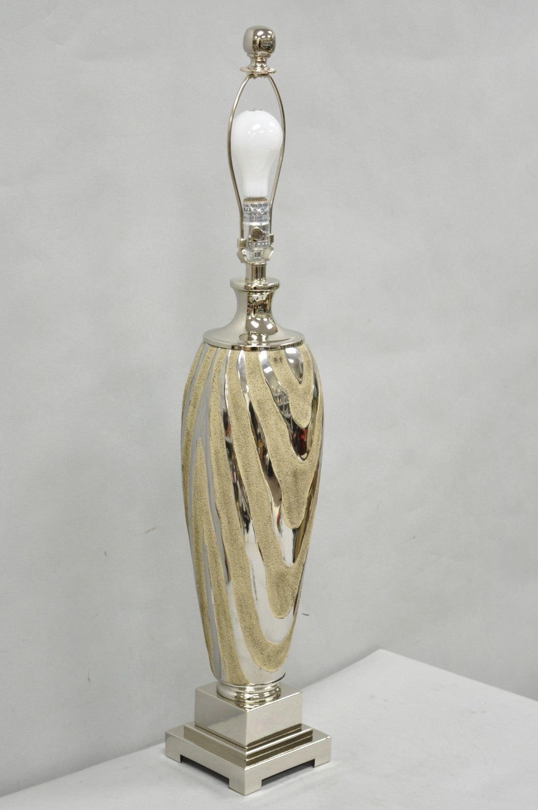 Contemporary Modern Silver & Gold Ceramic "Allegheny" Table Lamp by Uttermost