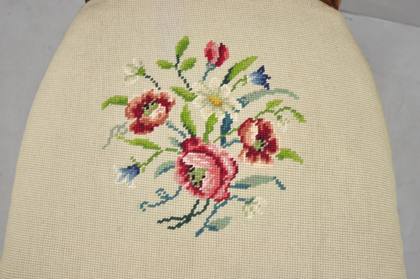 Antique Victorian Carved Walnut French Tapestry Parlor Side Chairs - Set of 4