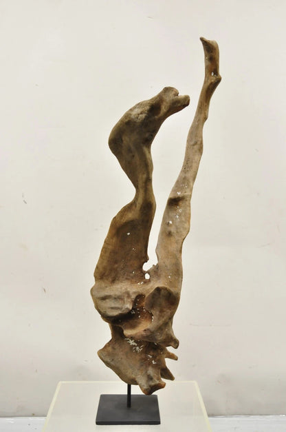 Vintage Abstract Sculpted Wood Sculptural Free Form Table Sculpture Statue