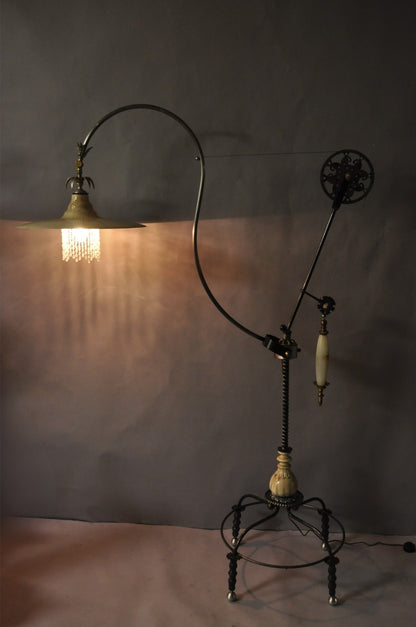 Unique Vintage Retro Steampunk Adjustable Cantilever Pulley Victorian Floor Lamp