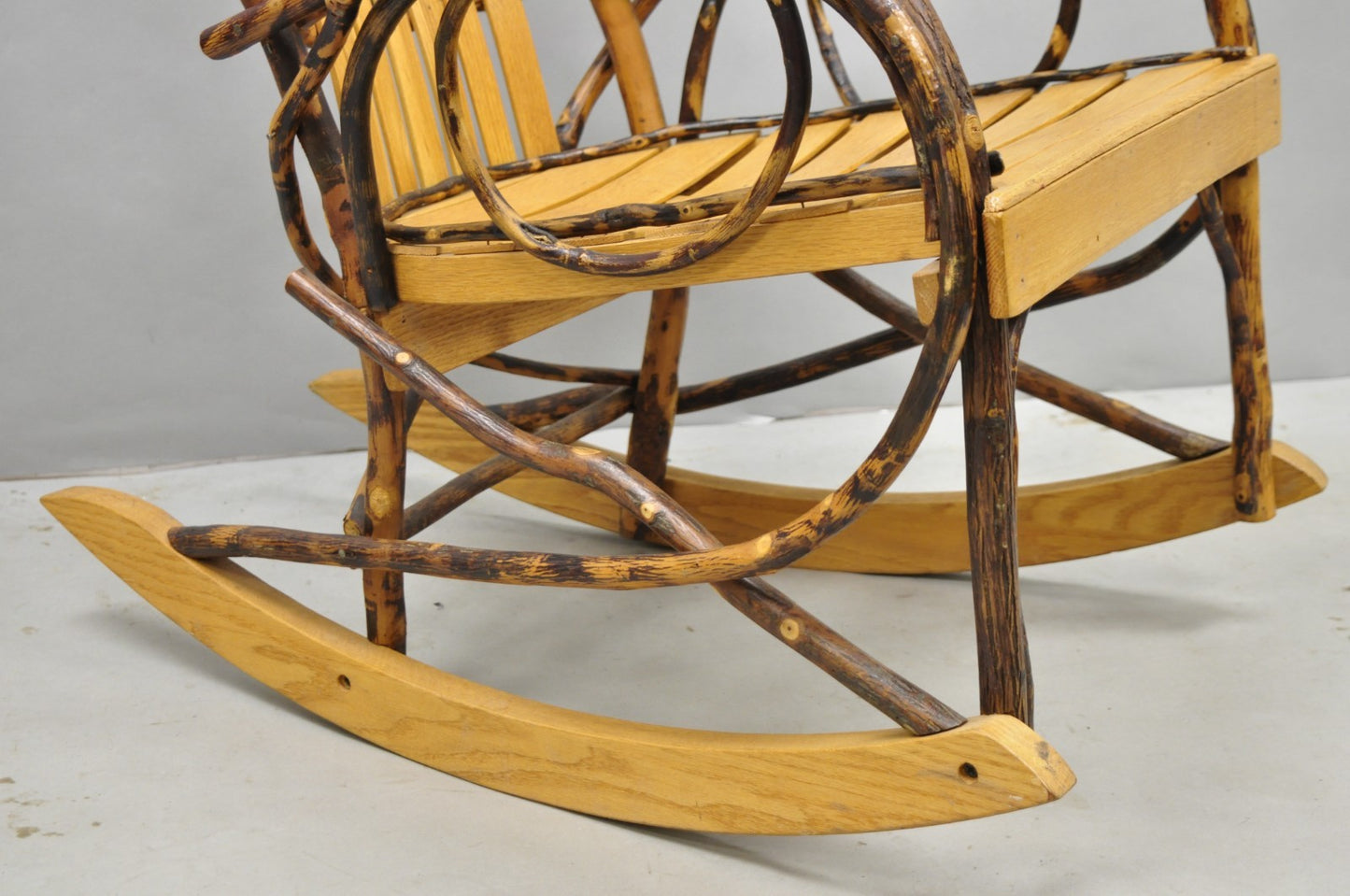 Vintage Adirondack Tree Branch Twig Arts & Crafts Primitive Rocker Rocking Chair