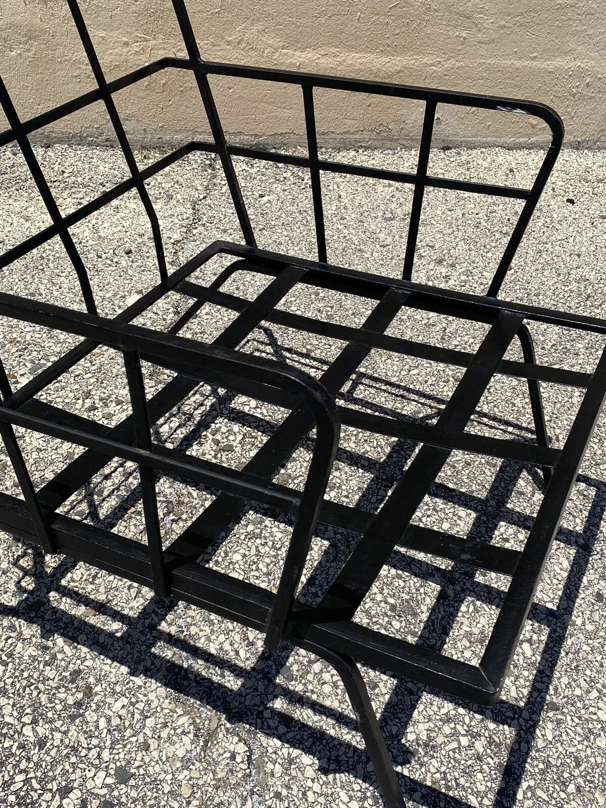Vintage Mid Century Modern Wrought Iron Arthur Umanoff Style Lounge Chair