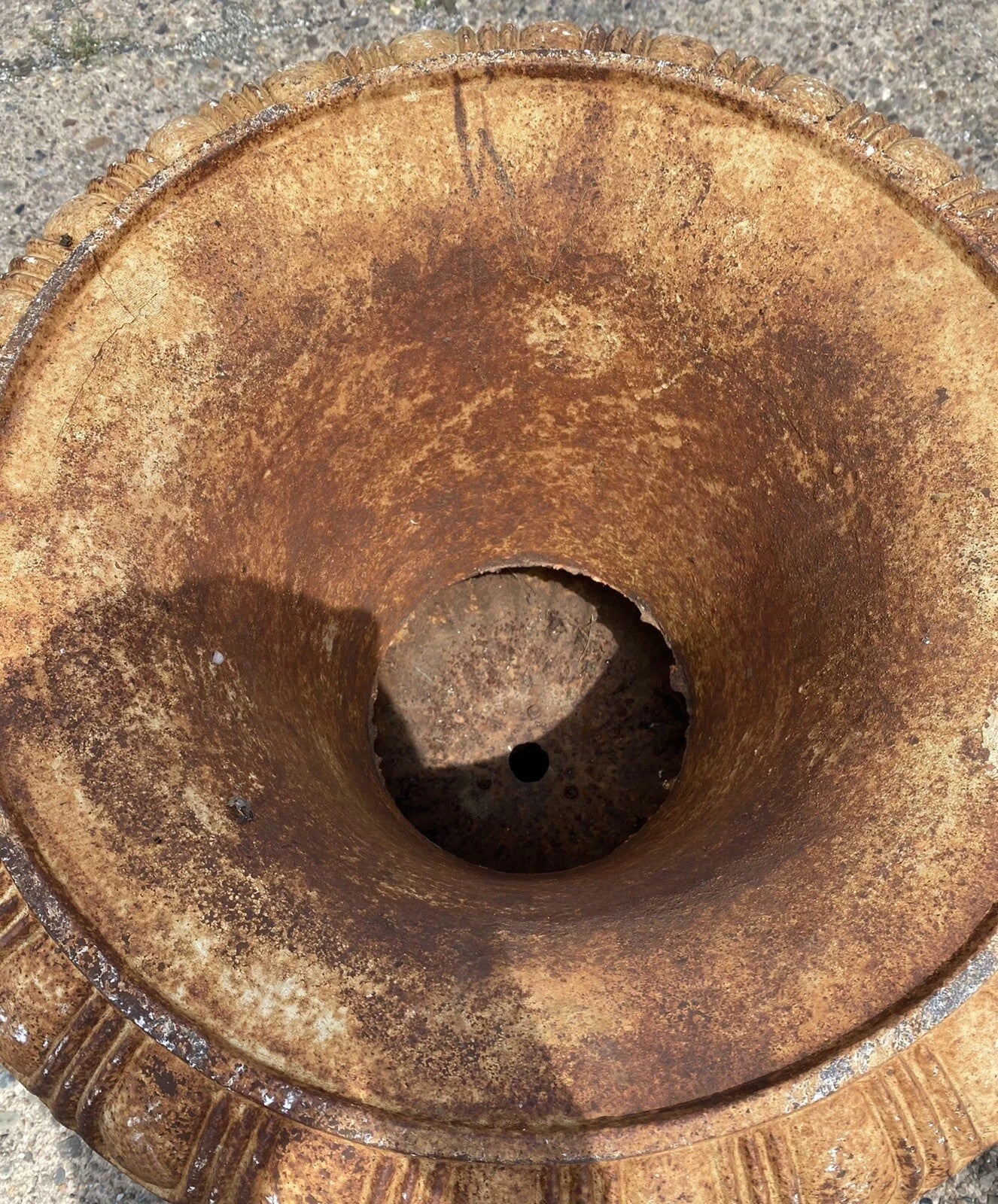 French Style 62" Cast Iron Campana Urn Outdoor Garden Planters on Pedestal, Pair