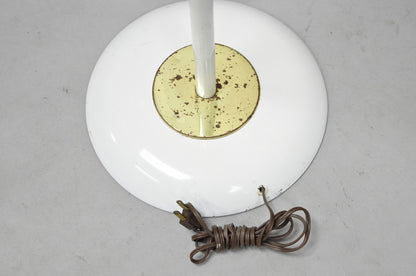 Gerald Thurston for Lightolier Mid Century Modern White Metal Pole Floor Lamp