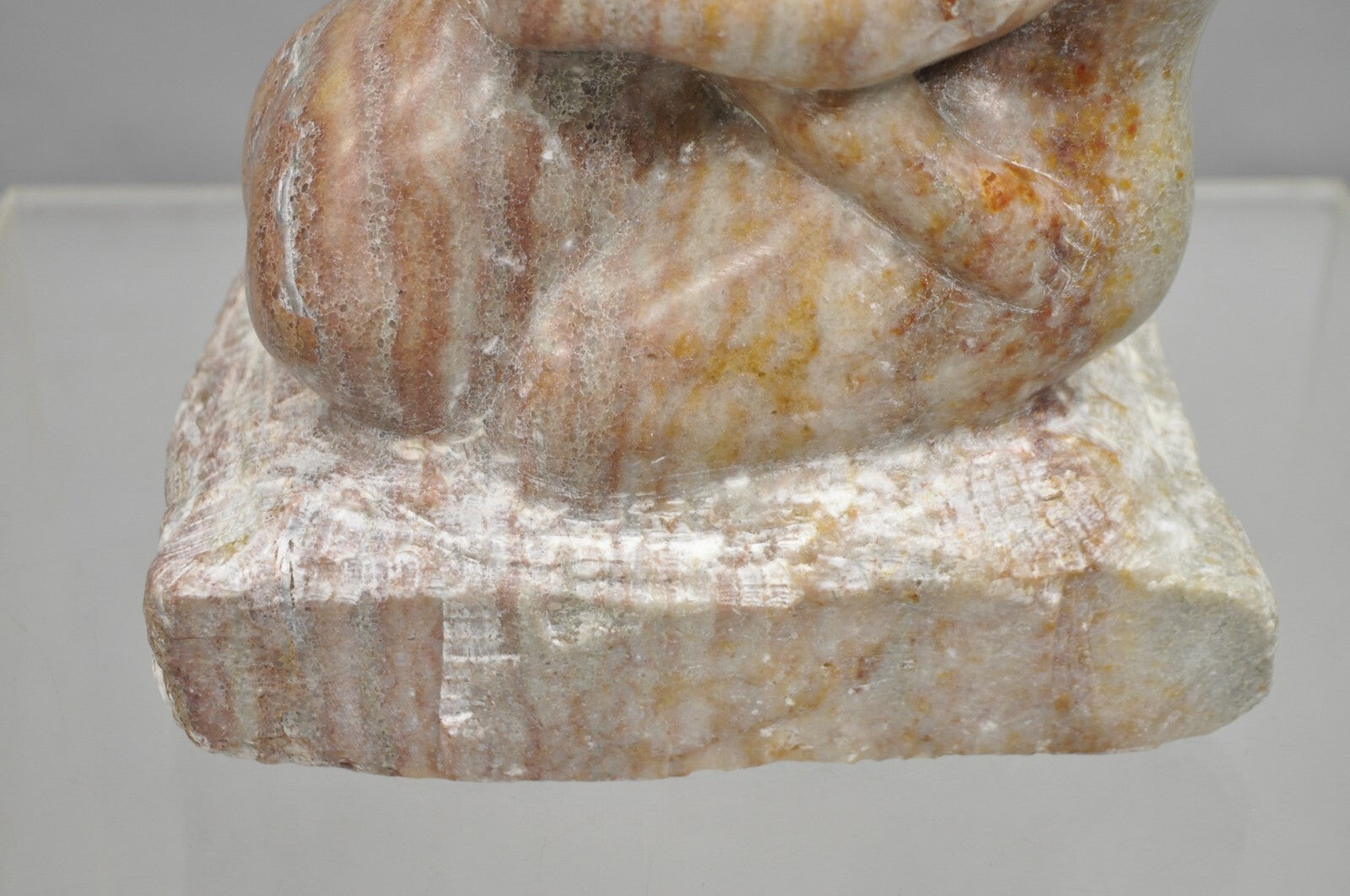 Morton Gaffin "Lovers Embrace" Modernist Carved Alabaster Marble Nude Sculpture