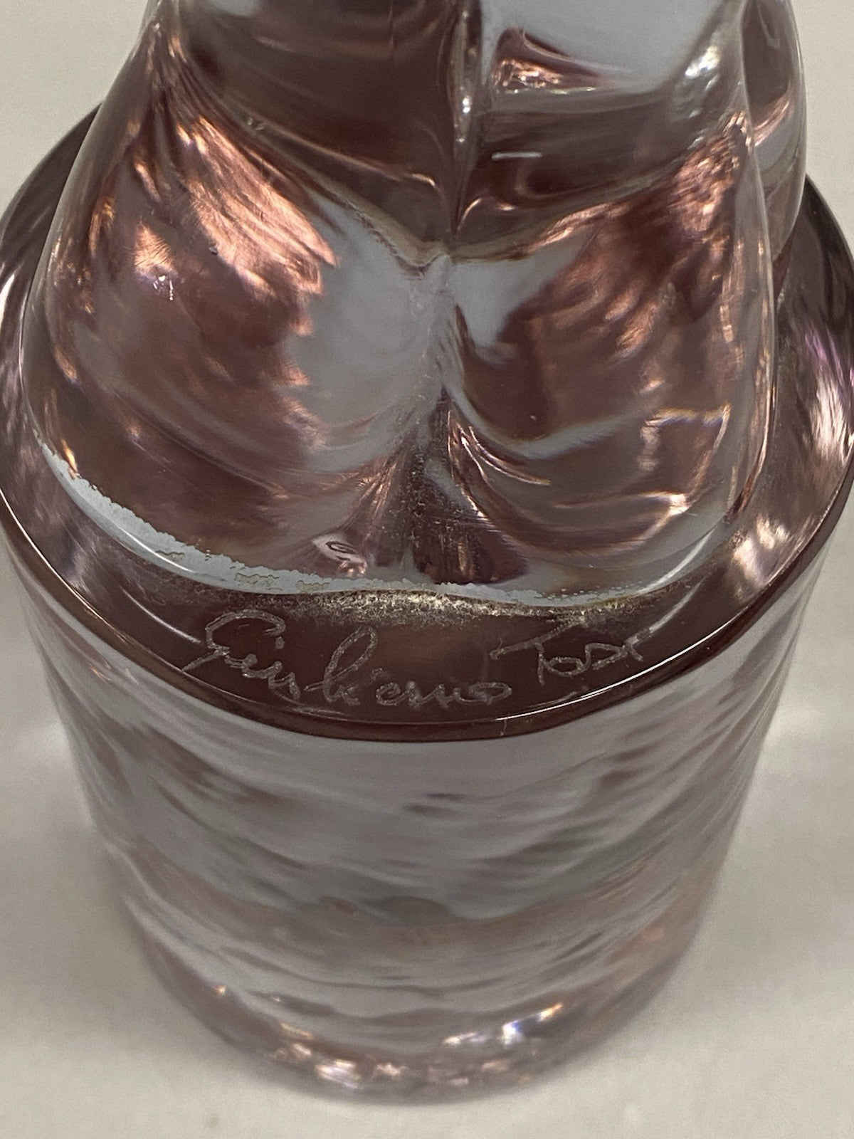 Vintage Murano Italian Mid Century Modern Purple Glass Lovers Embrace Sculpture