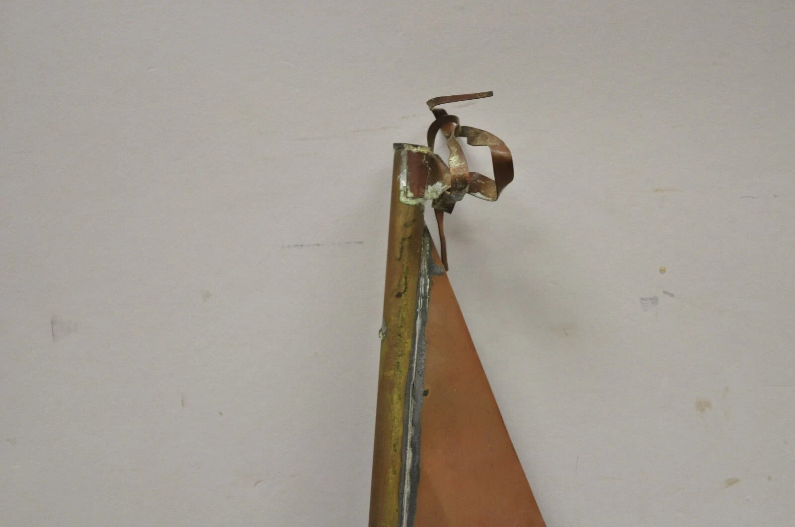 Vintage Folk Art Copper Sailboat Ship 38" Weathervane Hand Crafted