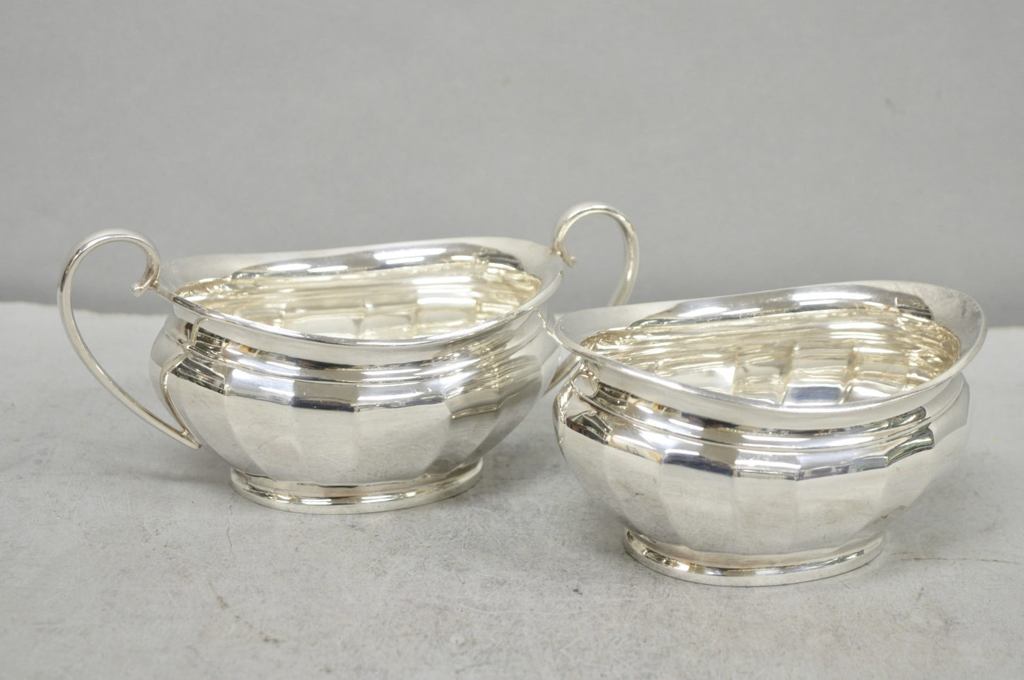 Antique "Unity" AI Silver Plated Edwardian Sugar Bowl & Creamer Milk Jug England