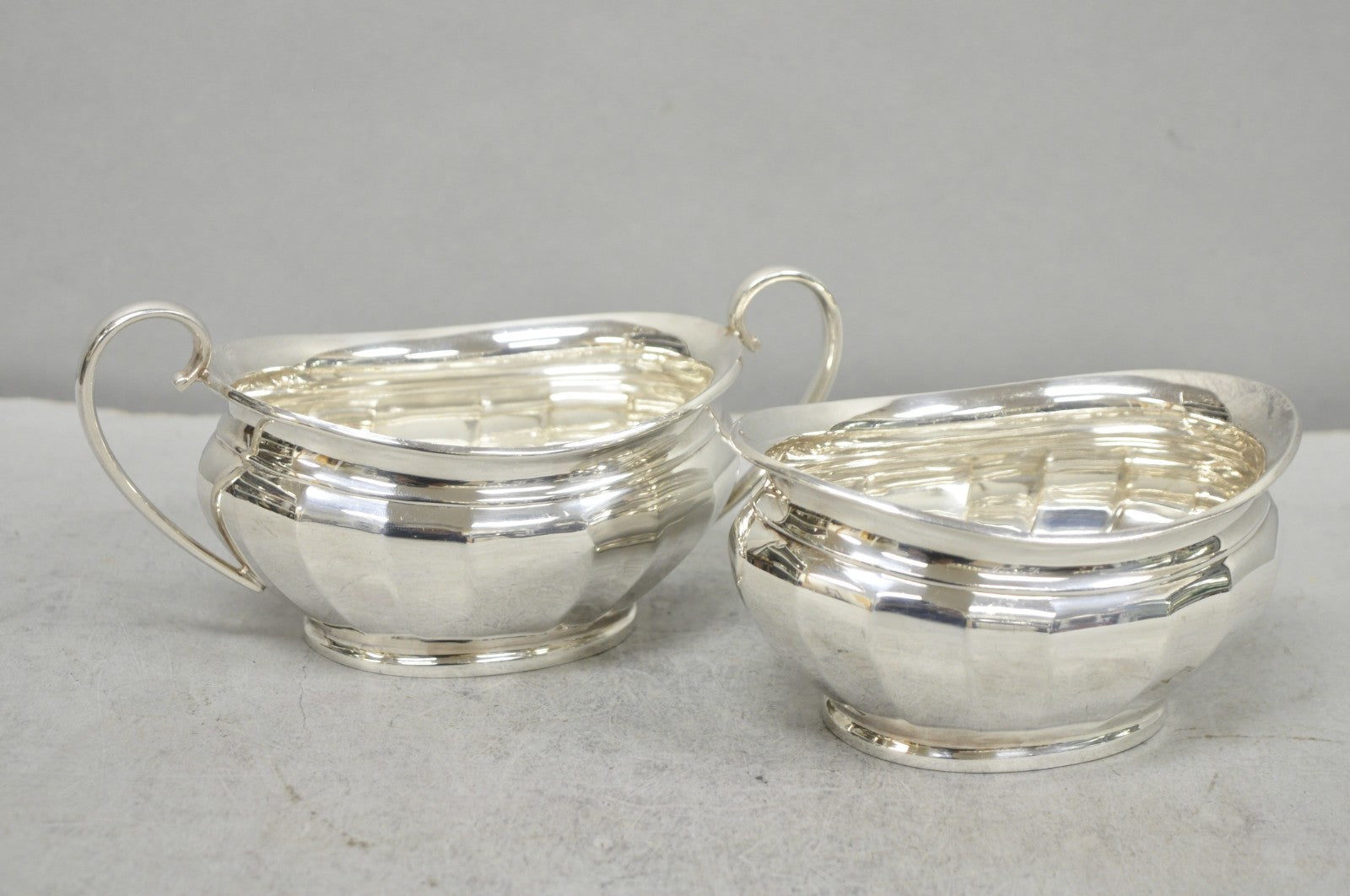 Antique "Unity" AI Silver Plated Edwardian Sugar Bowl & Creamer Milk Jug England