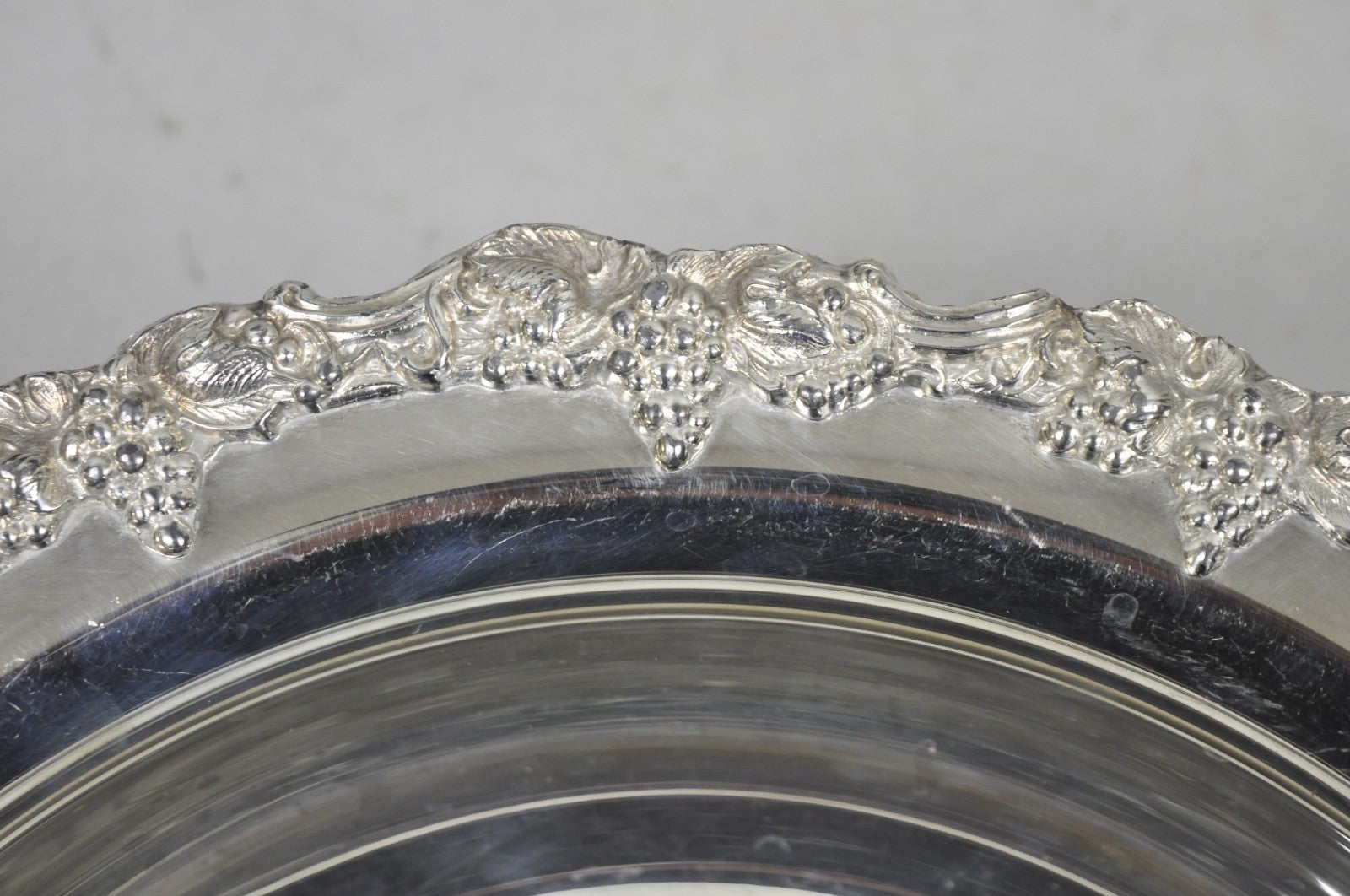 Vintage Victorian Style Grapevine Large Silver Plated Pedestal Punch Bowl