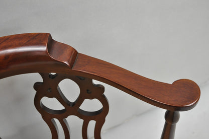 Vintage Hickory Chair Co Georgian Style Mahogany Corner Accent Side Chair