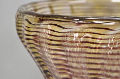 Ercole Barovier Zebrato Murano Art Glass Vase Zebrati for Ferro Toso Barovier