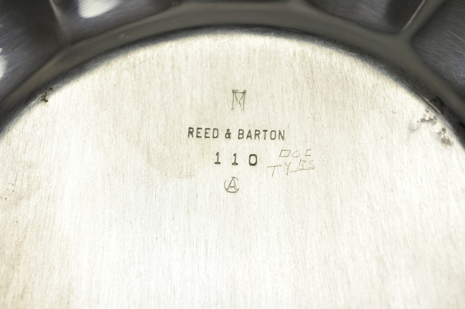 Vintage Reed & Barton "Holiday" Scalloped Oval Serving Platter Tray w/ Monogram