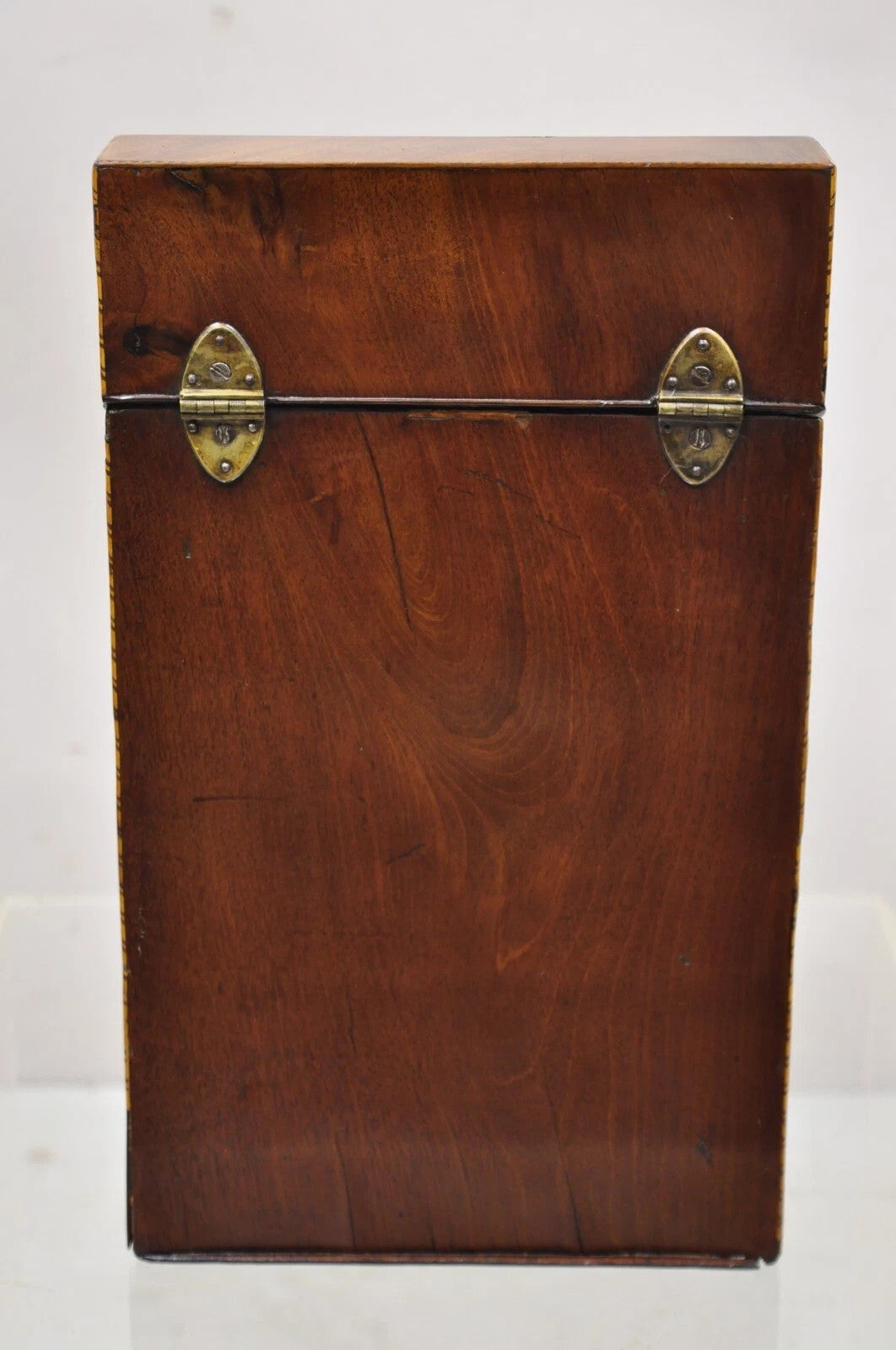 Antique George III Georgian Mahogany & Satinwood Inlay Buffet Knife Box