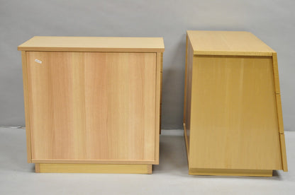 Italian Modern Lacquered Blonde Wood Nightstands by Giorgio Collection - a Pair