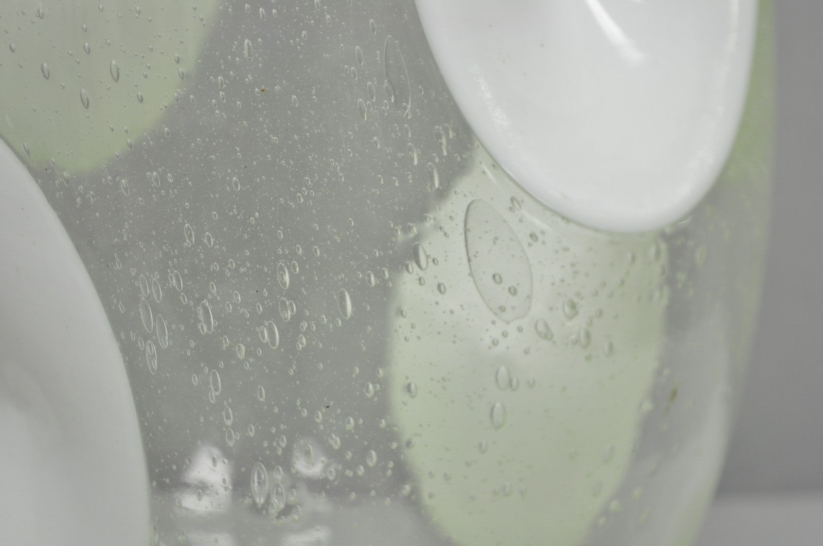 Vintage Mid Century Italian Modern Pulegoso Bubble Glass White Dimple 14" Vase