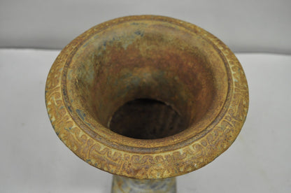 Antique Cast Iron 12" French Classical Small Urn Garden Flower Planter Pot