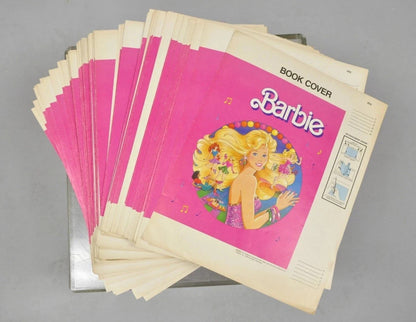 Vintage 1989 Barbie Mattel Original Pink Paper Book Covers NOS - Many Available