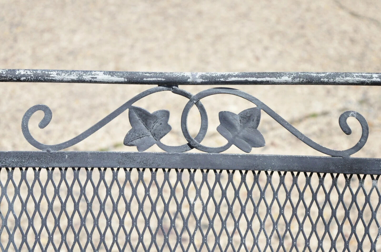 Vintage Woodard Wrought Iron Garden Chaise Lounge Chair w/ Removable Footstool