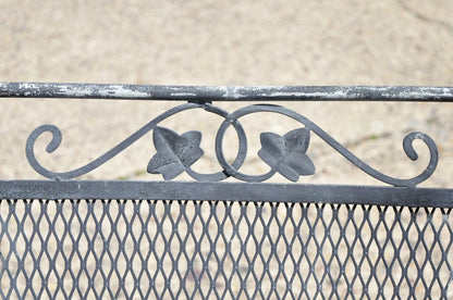 Vintage Woodard Wrought Iron Garden Chaise Lounge Chair w/ Removable Footstool