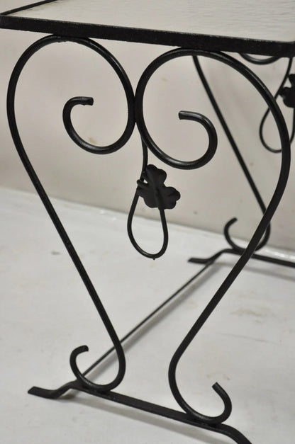 Vintage Salterini Wrought Iron Maple Leaf Garden Nesting Side Tables - Set of 3