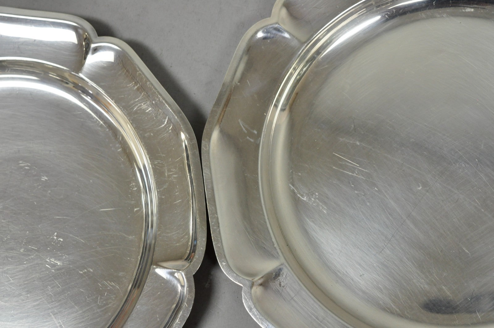 Vintage International Silver Co 221 Modern Silver Plated 12" Platter Dish - Pair