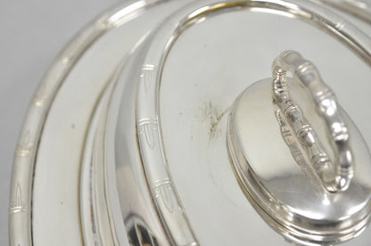 Vintage Hollywood Regency Silver Plated Faux Bamboo Oval Vegetable Serving Dish