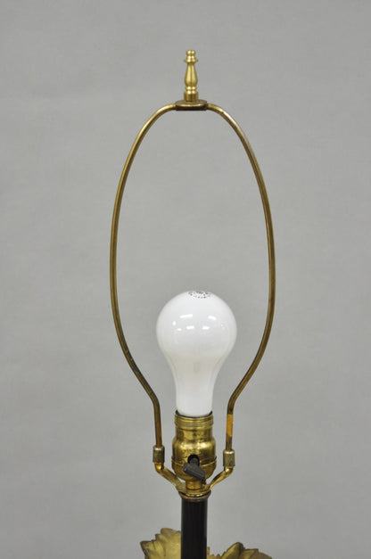 Antique French Renaissance Gothic Brass Metal Gold Candlestick Floor Lamp