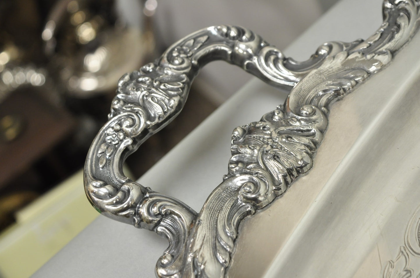 Vintage Poole EPCA Sevenoaks 650 Large Silver Plated Serving Platter Bar Tray B