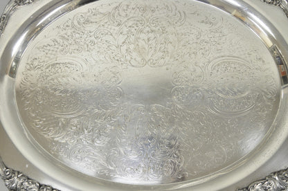 Vintage English Sheridan Silver Plated Large Oval Serving Platter Bar Tray