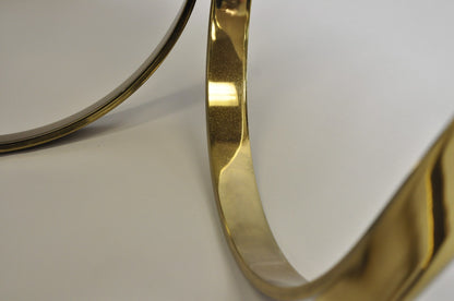 Tri-Mark Mid Century Modern Brass Plated Steel Smoked Glass Arch Coffee Table