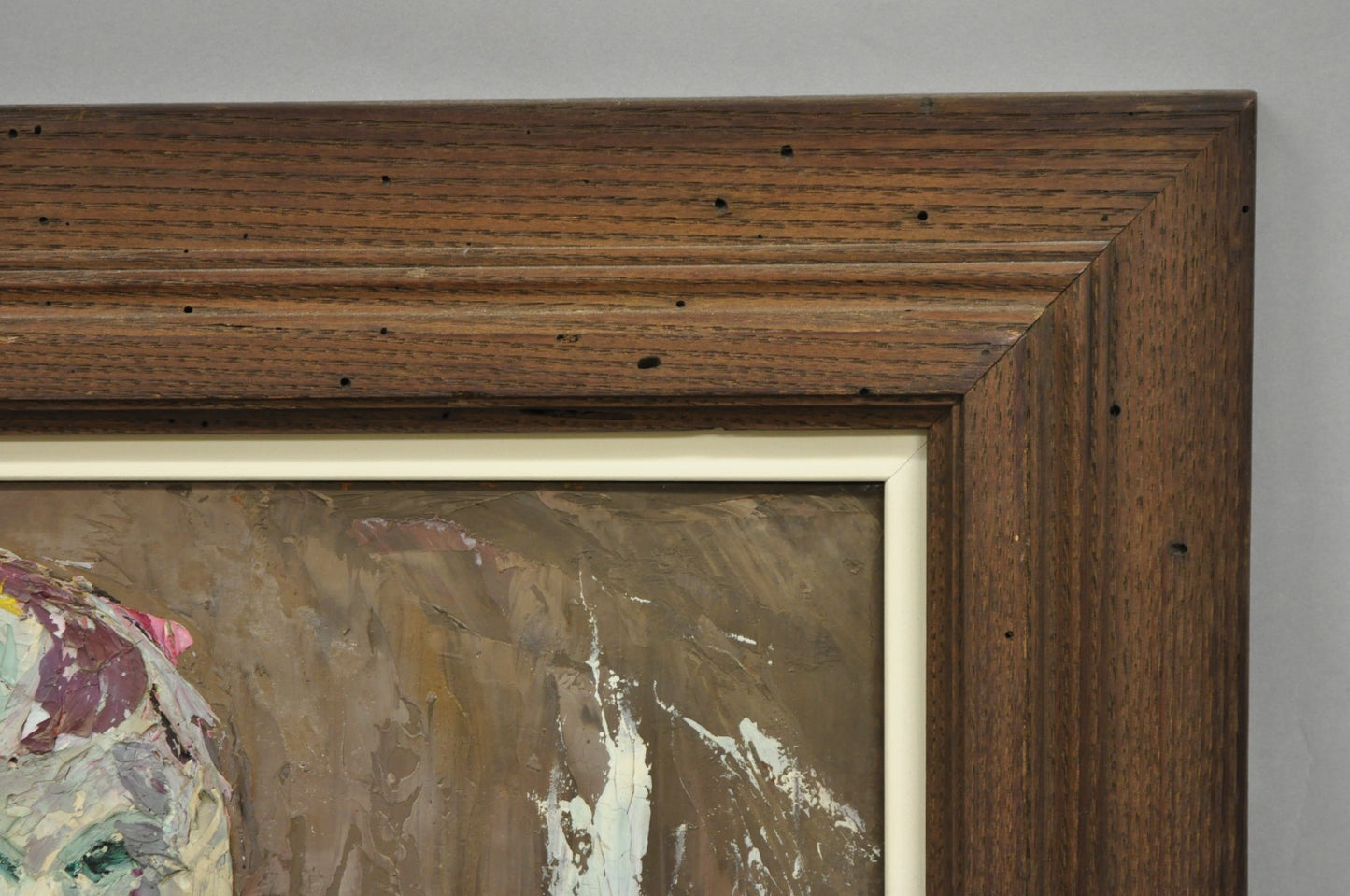 Vintage "Woman in Dress" Oil on Board Abstract Framed Painting, Signed