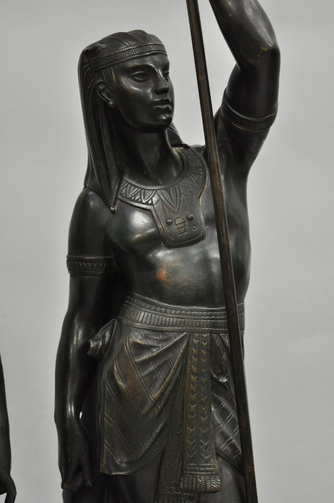Egyptian Revival Bronze Priest & Priestess Figures after Émile Louis Picault