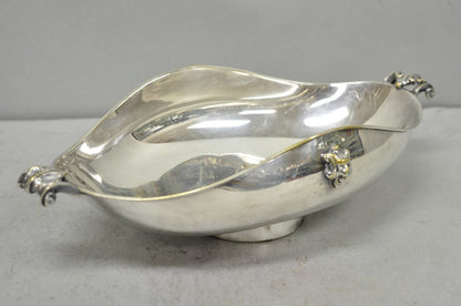 Vintage Regency Style Italian ARG 1000 Silver Plated Compote Fruit Bowl w/ Faces