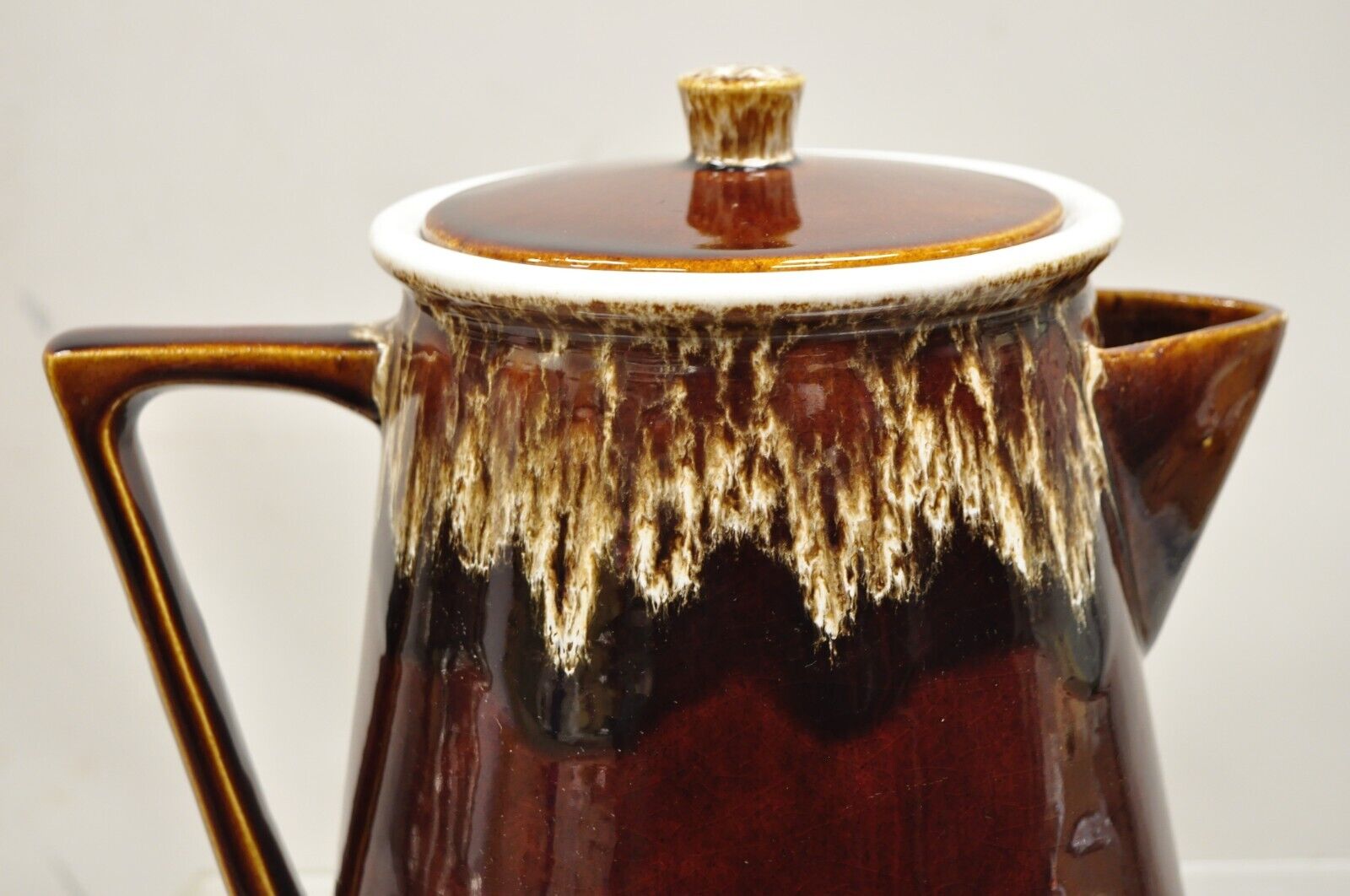 Vintage Rubel 1030 Brown Drip Glazed Ceramic Pottery Large Water Pitcher Pot