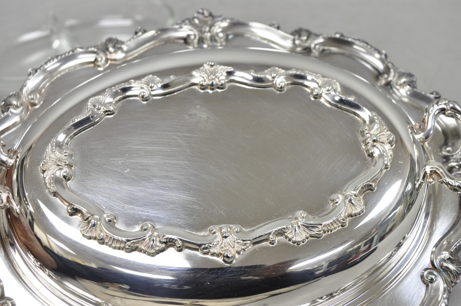 Vintage Victorian Silver Plated Covered Vegetable Serving Dish with Glass Liner