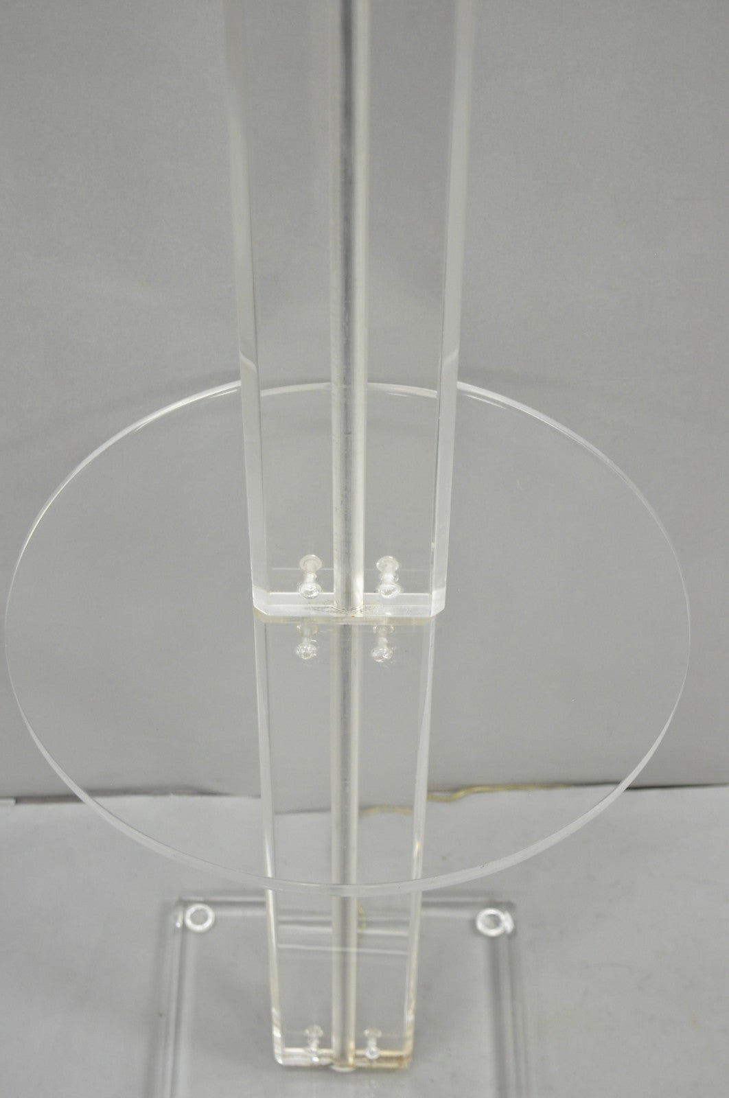 Vintage Mid Century Modern Lucite Acrylic Skyscraper Side Table Floor Lamp