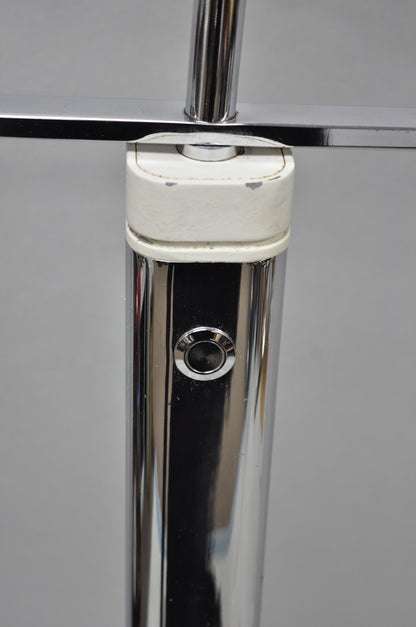Vintage Postmodern Silver Chrome Metal Sculptural Modernist Pole Floor Lamp