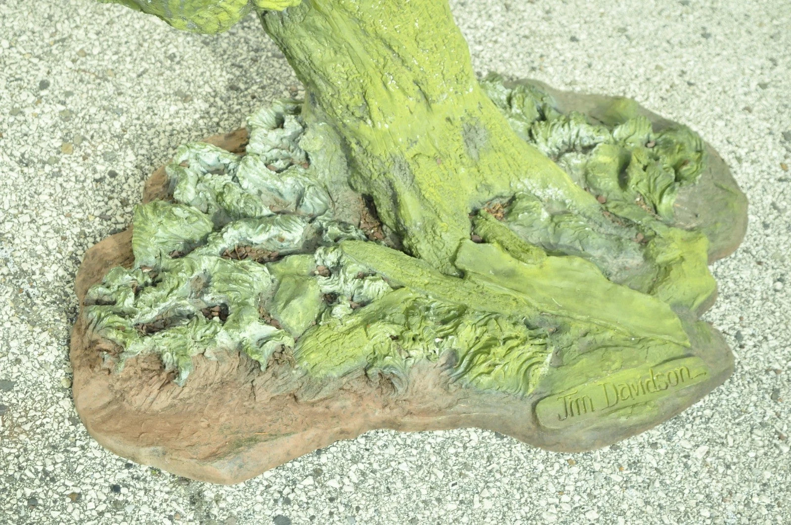 Jim Davidson Large Bronze Verdigris Mailbox Garden Statue Boy and Girl on Tree